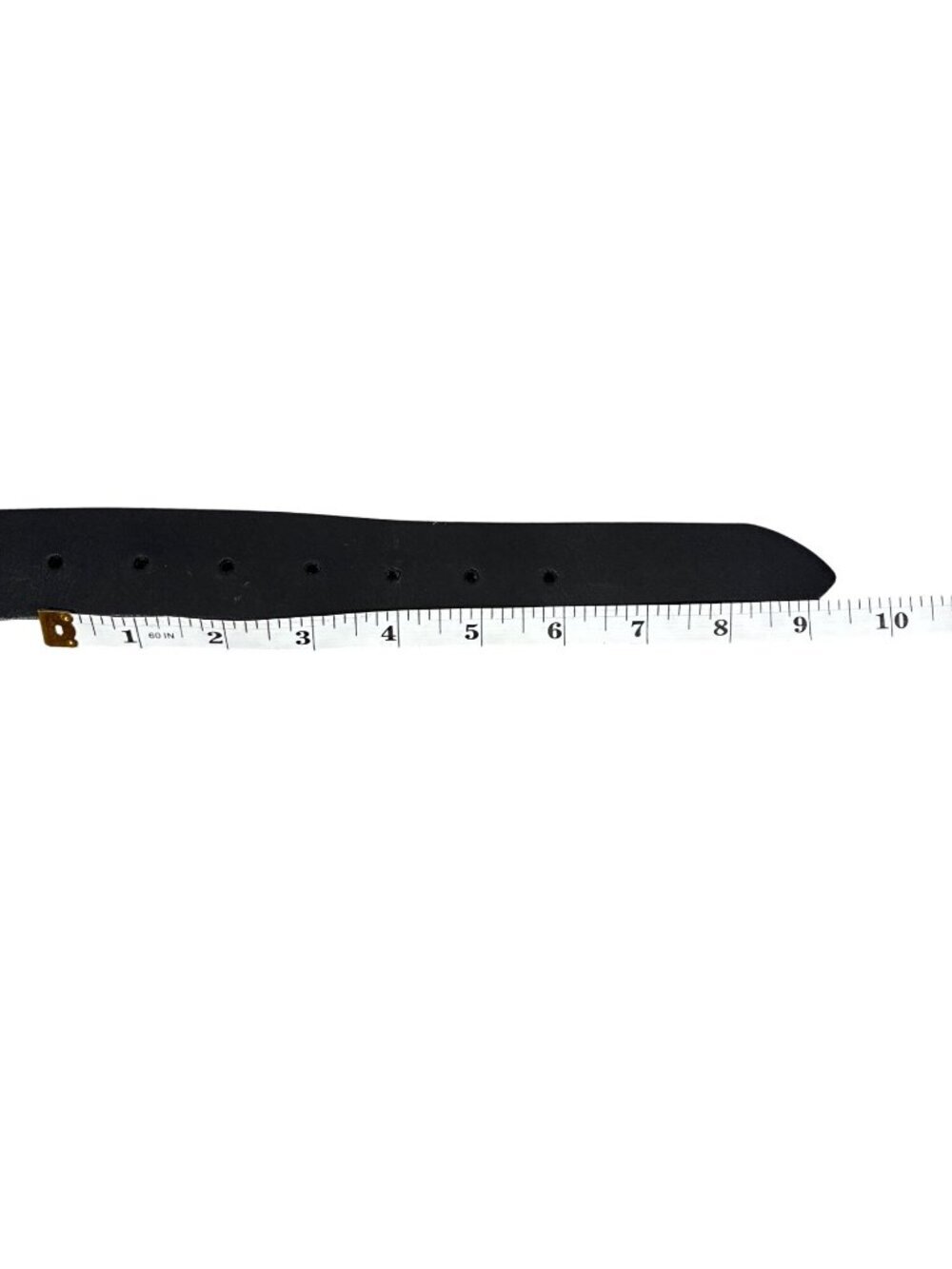 Emporio Armani Black cow split Leather Belt With Polished Buckle 1.5 Inches Wide - Picture 8 of 9